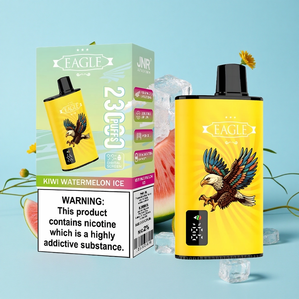 JNR EAGLE Smart 23000 Pufuri Zmeură Kiwi Gheață Romania vape wholesale Ecran Digital 10ohm Mesh Coil
