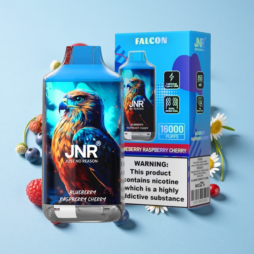 JNR Falcon 16000 Pufuri Afine Zmeură Cireș Romania vape wholesale 22ml Dual Mesh Coil
