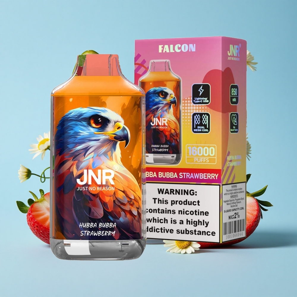 JNR Falcon 16000 Pufuri Bubă Dulce Căpșuni Romania vape wholesale cu Baterie 850 mAh și LED Smart