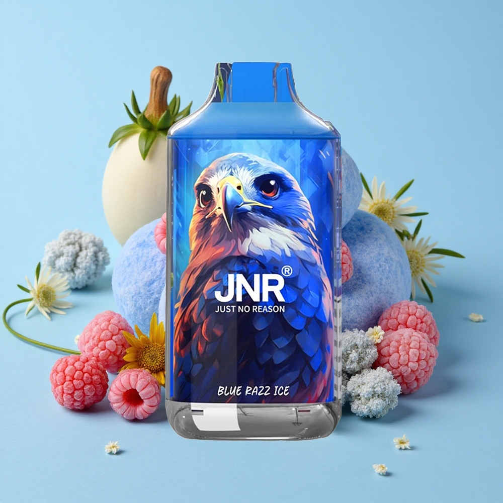 JNR Falcon 16000 Pufuri Disposable Vape Zmeura Albastră Gheață Romania vape wholesale 22ml Dual Mesh Coil