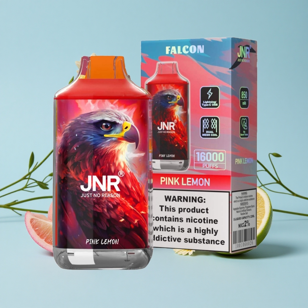 JNR Falcon 16000 Pufuri Lămâie Roz Disposable Vape Romania vape wholesale Baterie 850 mAh