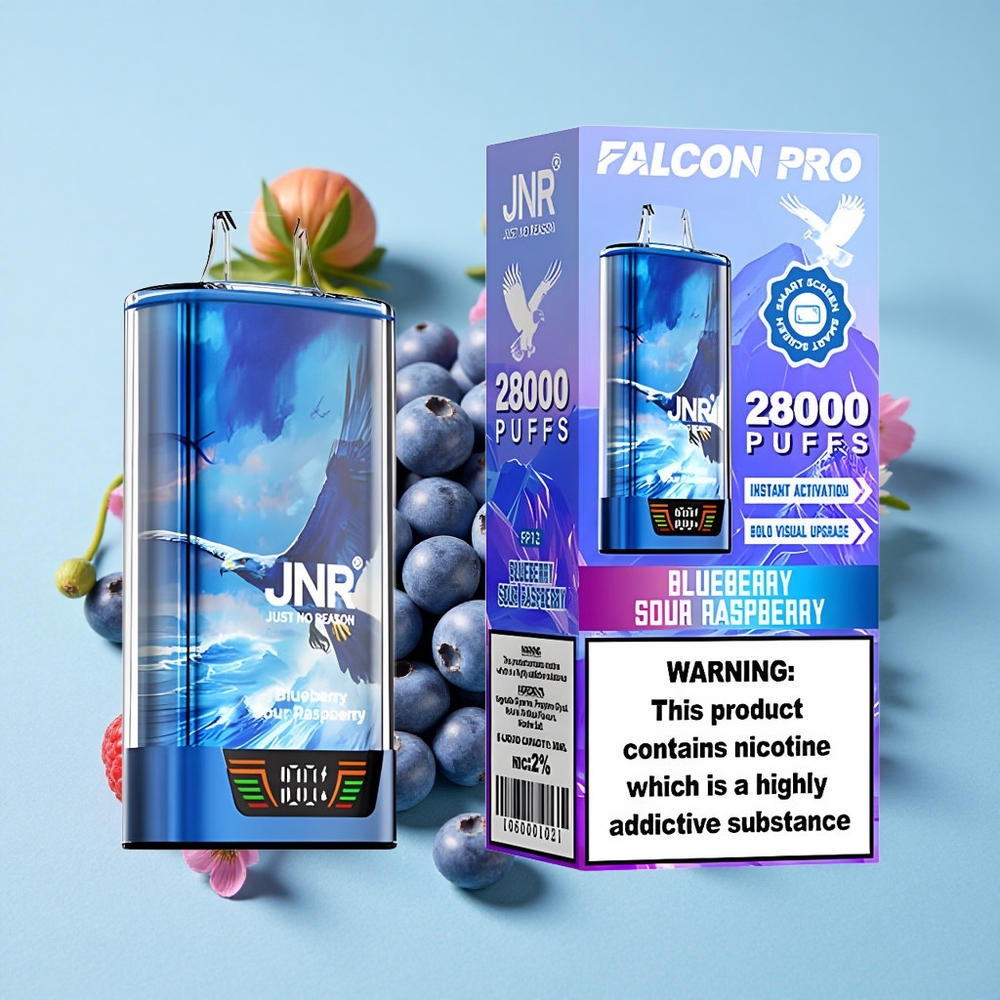JNR Falcon Pro 28000 Afumare Dispozabilă Zmeură Acră și Afină Romania vape wholesale 30ml Pre-umplut