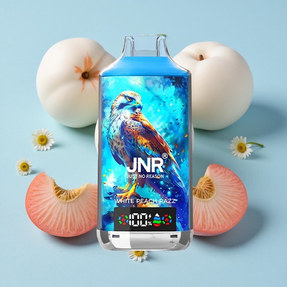 JNR Falcon X 18000 Pufuri Capsator Disposable Vape piersică albă și zmeură Romania vape wholesale Baterie 750mAh