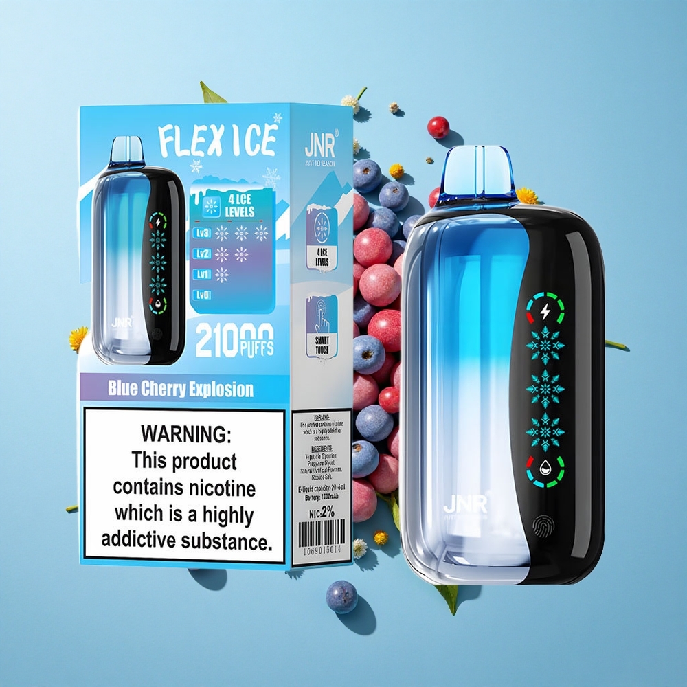 JNR Flex Ice 21000 Pufuri Disposable Vape Explozie de Cireșă Albastră Romania vape wholesale Gheață Reglabilă 26ml E-lichid