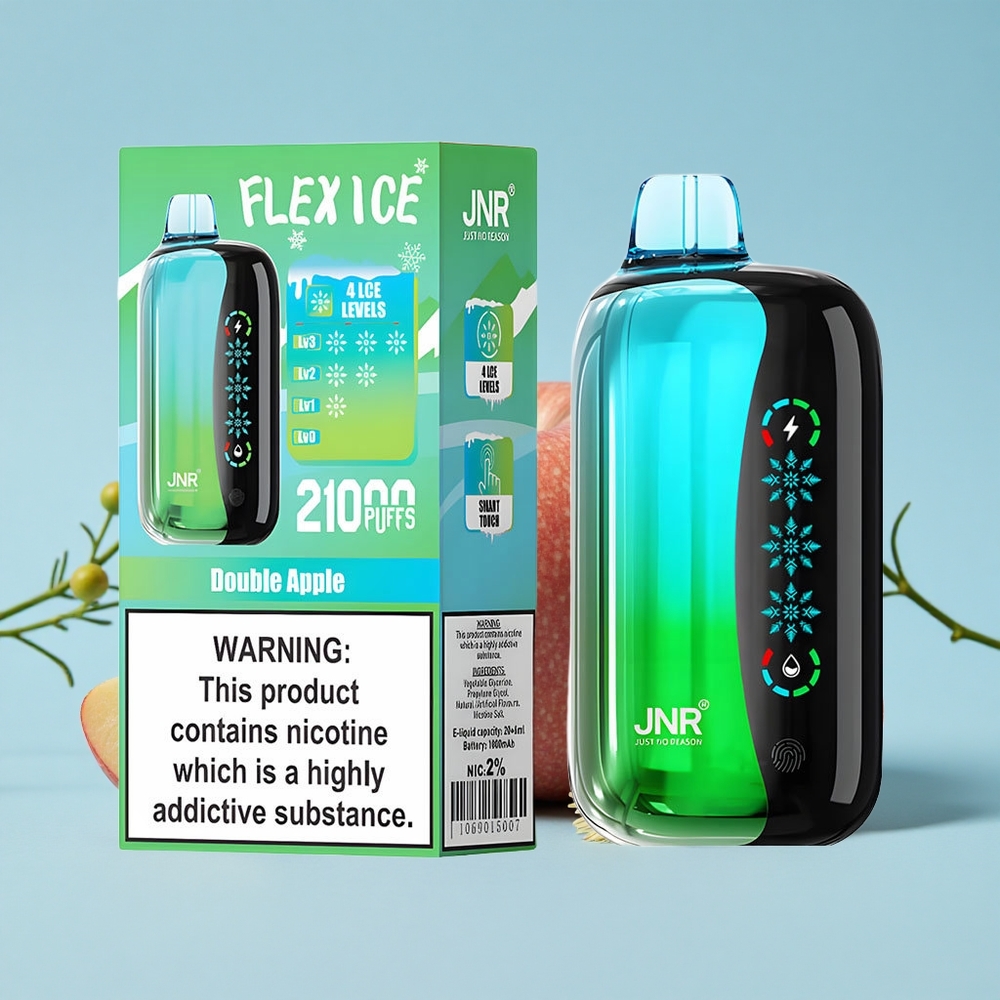 JNR Flex Ice 21000 Pufuri Disposable Vape Măr Dublu Romania vape wholesale Ecran Tactil 26ml Lichid