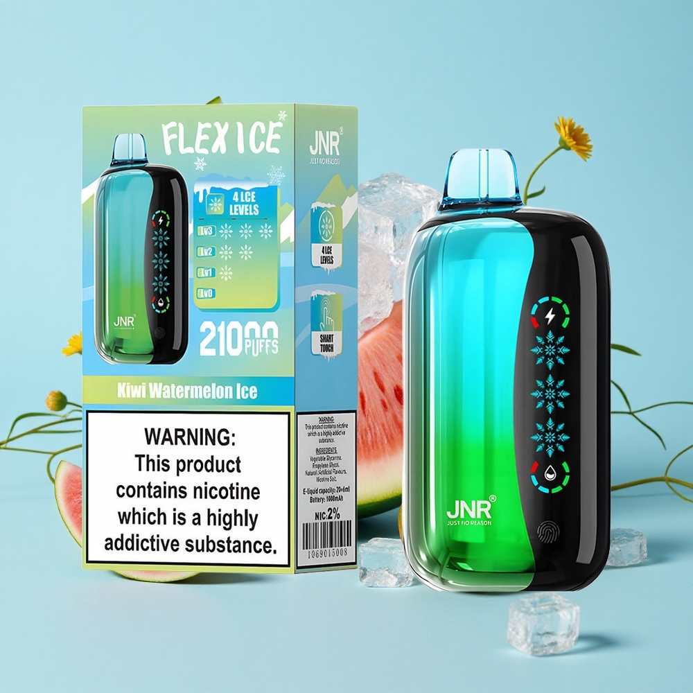 JNR Flex Ice 21000 Pufuri Vape Disposable Kiwi Pepene Verde Gheata Romania vape wholesale Ecran Tactil