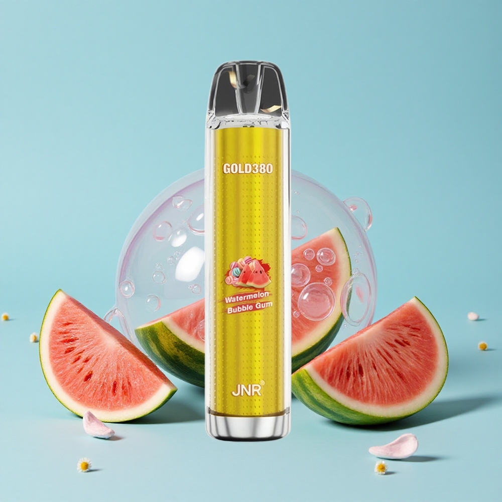 JNR Gold380 6000 Pufuri Disposable Vape Guma de balon Pepene Verde Romania vape wholesale 10ohm Mesh Coil