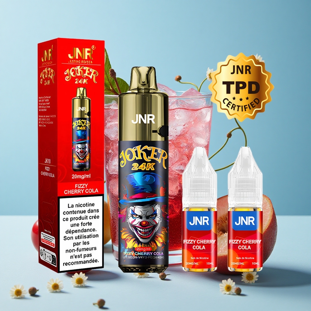 JNR Joker 24K Pufuri Cireșe Cola Fizzy Romania vape wholesale Reîncărcabil cu 24000 de Pufuri și 2 nicotină