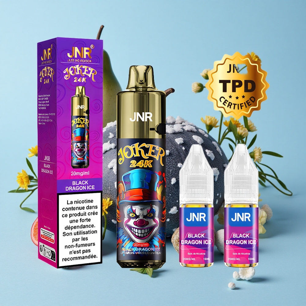 JNR Joker 24K Pufuri Dragon Negru Gheață Romania vape wholesale Reîncărcabil 10ml 24000 de fumuri