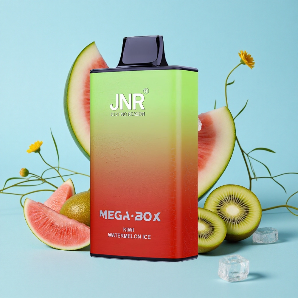 JNR Mega Box 25000 de Pufuri Kiwi Pepene Verde Gheață Romania vape wholesale Dual Mesh Coil