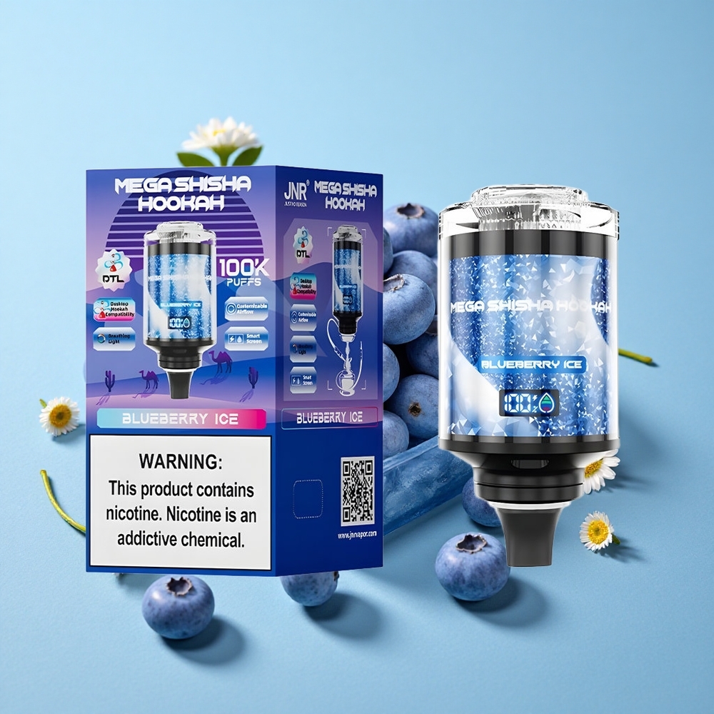 JNR Mega Shisha Hookah 100K Afine Gheață Romania vape wholesale Capacitate e-Lichid 60ml