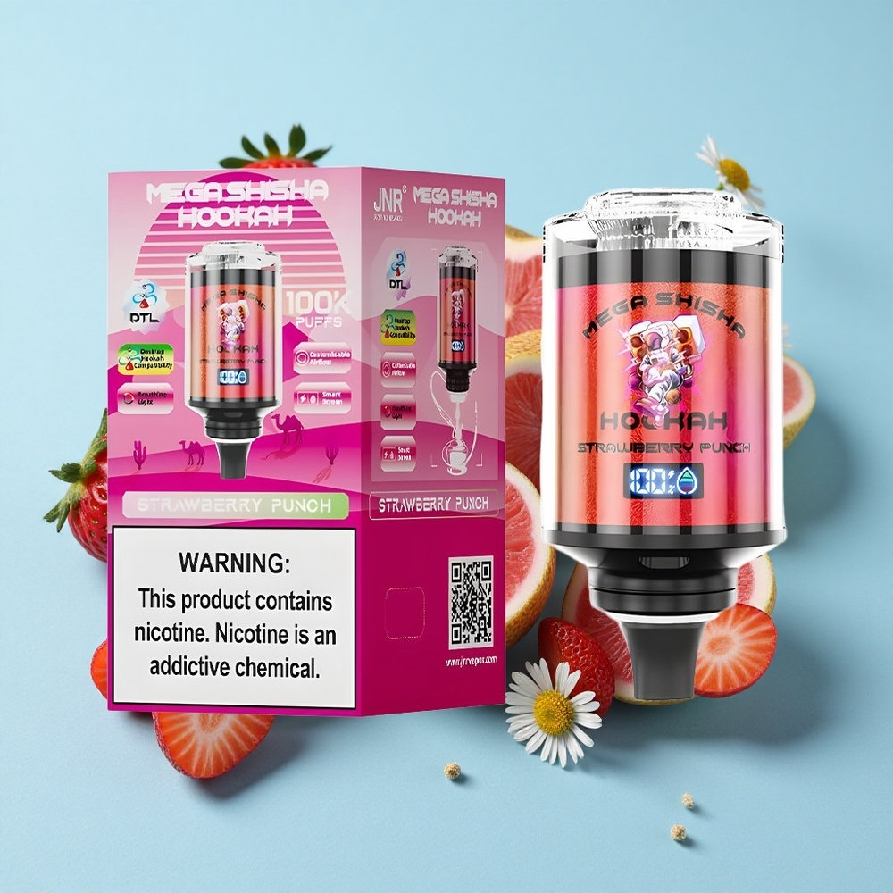 JNR Mega Shisha Hookah 100K Capsuni Punch Romania vape wholesale 60ml Capacitate Lichid