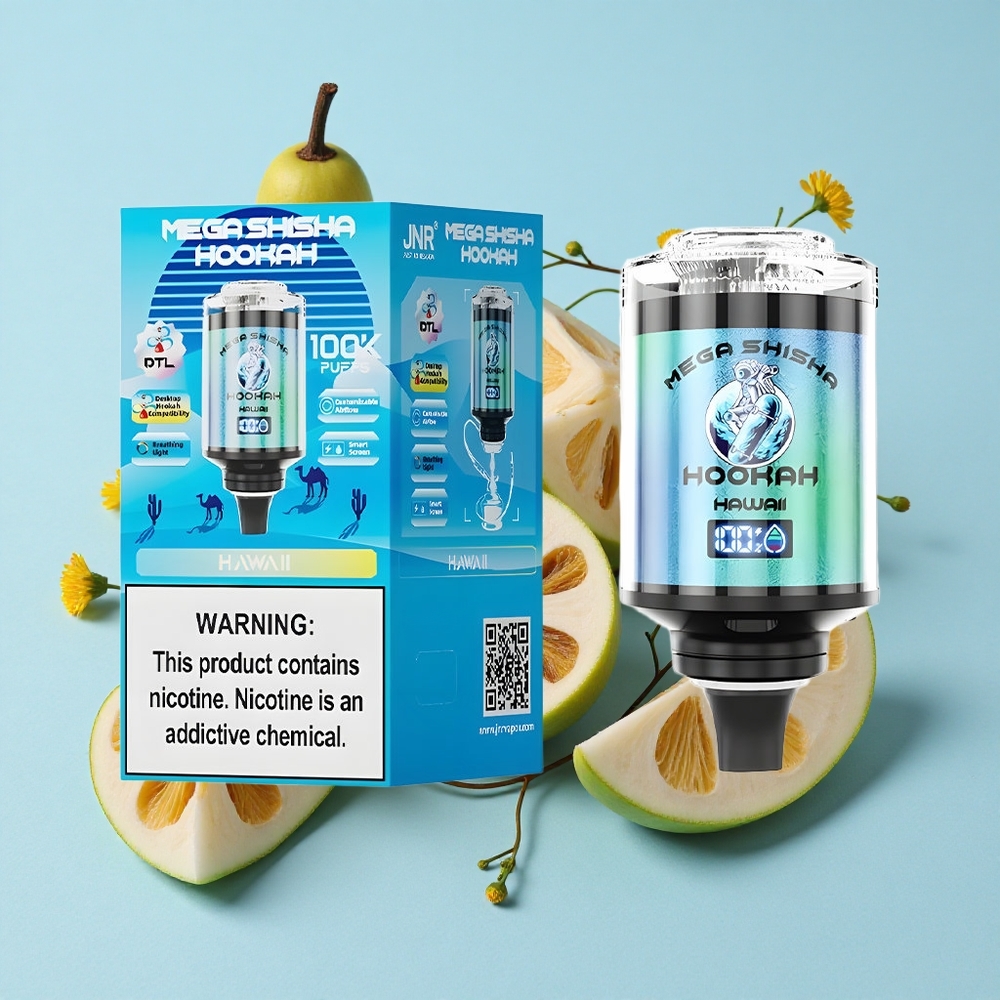 JNR Mega Shisha Hookah 100K Desktop Compatibility Hawaii Aroma Romania vape wholesale Cu 100000 de Pufuri și 60ml Capacitate Lichid