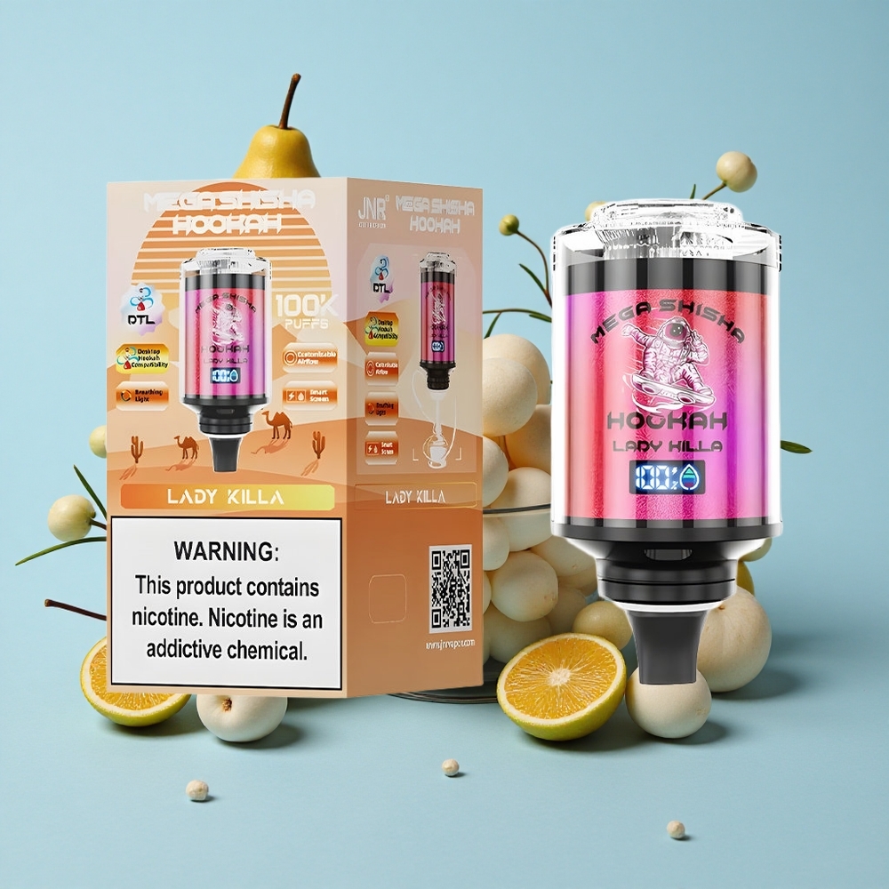 JNR Mega Shisha Hookah 100K Lady Killa Romania vape wholesale 100000 de Pufuri Capacitate 60ml