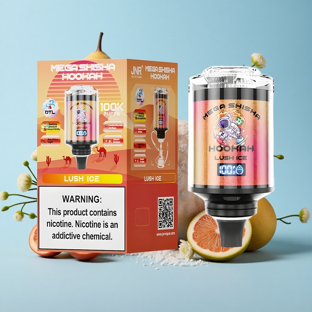 JNR Mega Shisha Hookah 100K Lush Ice Gheață Luxuriantă Romania vape wholesale 60ml Capacitate Lichid