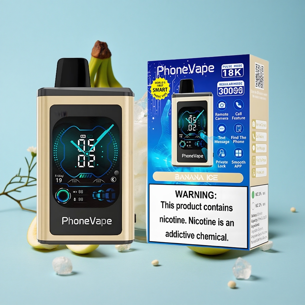 JNR PhoneVape 30000 de Pufuri Banana Gheață Romania vape wholesale Baterie reîncărcabilă 850mAh Tip-C