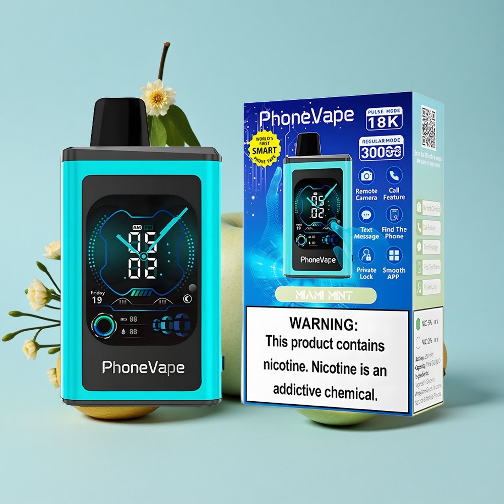 JNR PhoneVape 30000 de Pufuri Disposable Vape Mentă Miami Romania vape wholesale Baterie 850mAh Reîncărcabilă Tip-C