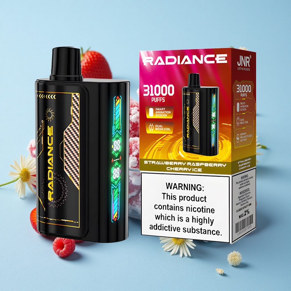JNR Radiance 31000 Pufuri Capsa Dispozabila Afine Capsuni Zmeura Gheata Romania vape wholesale Ecran Animatie Smart Dual Mesh Coil