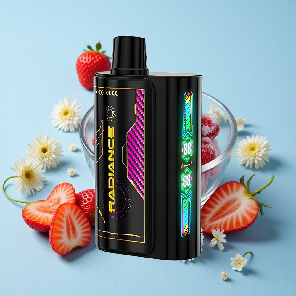 JNR Radiance 31000 Pufuri Capsa Dispozabila Capsuni Gheata Romania vape wholesale Ecran Animatie Smart Dual Mesh Coil