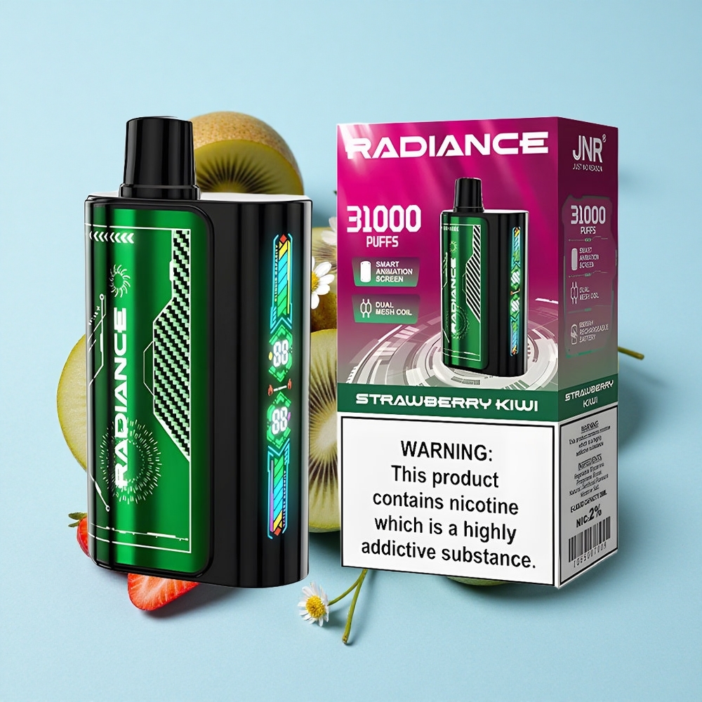 JNR Radiance 31000 Pufuri Capsă Disposable Vape Căpșuni Kiwi Romania vape wholesale Ecran Animatie Smart