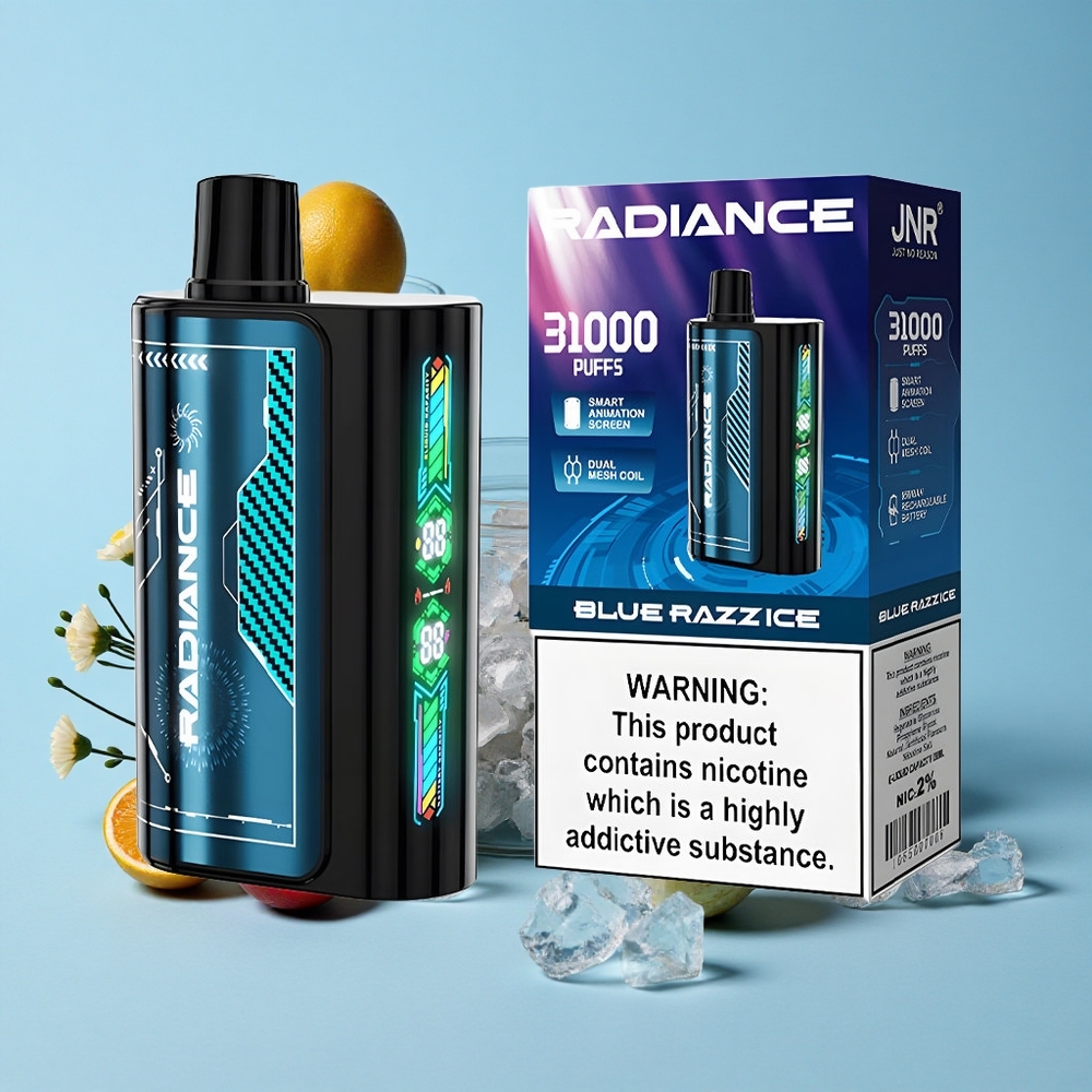 JNR Radiance 31000 Pufuri Disposable Vape Afine Gheață România vape wholesale Cu 28ml E-lichid și Baterie Recarciabilă 950 mAh