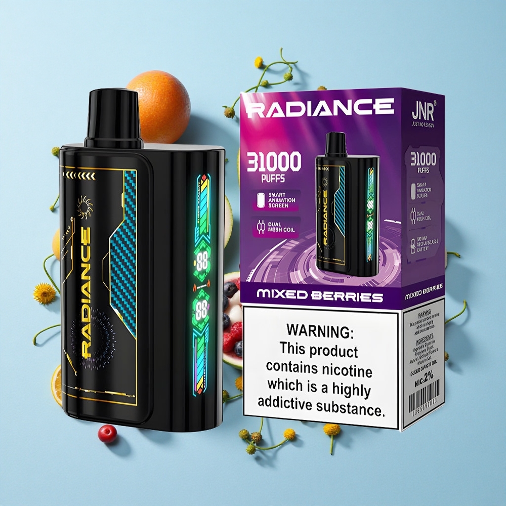 JNR Radiance 31000 Pufuri Disposable Vape Fructe de Padure Mix Romania vape wholesale Ecran Animatie Smart Dual Mesh Coil