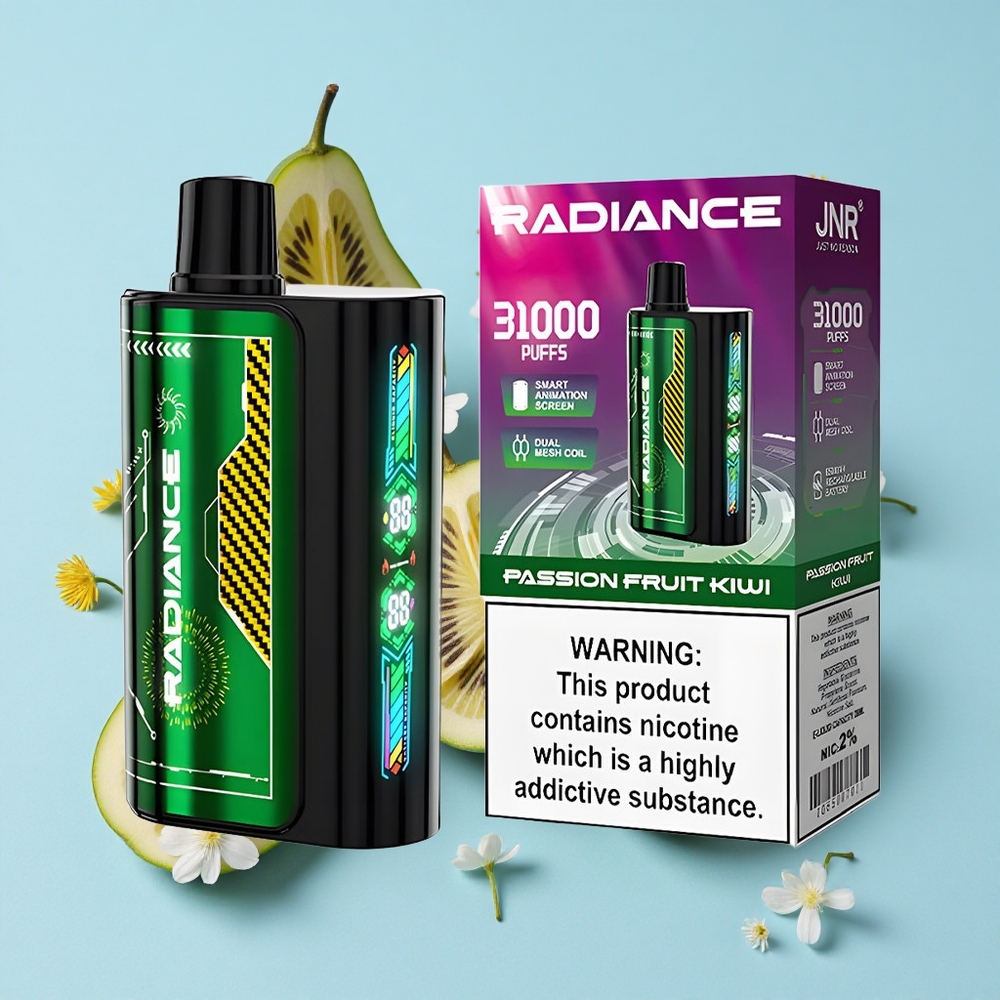 JNR Radiance 31000 Pufuri Disposable Vape Fructul Pasiunii Kiwi Romania vape wholesale Ecran Smart Baterie 950 mAh
