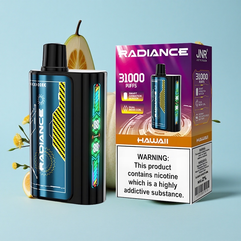 JNR Radiance 31000 Pufuri Disposable Vape Hawaii Romania vape wholesale Ecran Animatie Smart Dual Mesh Coil