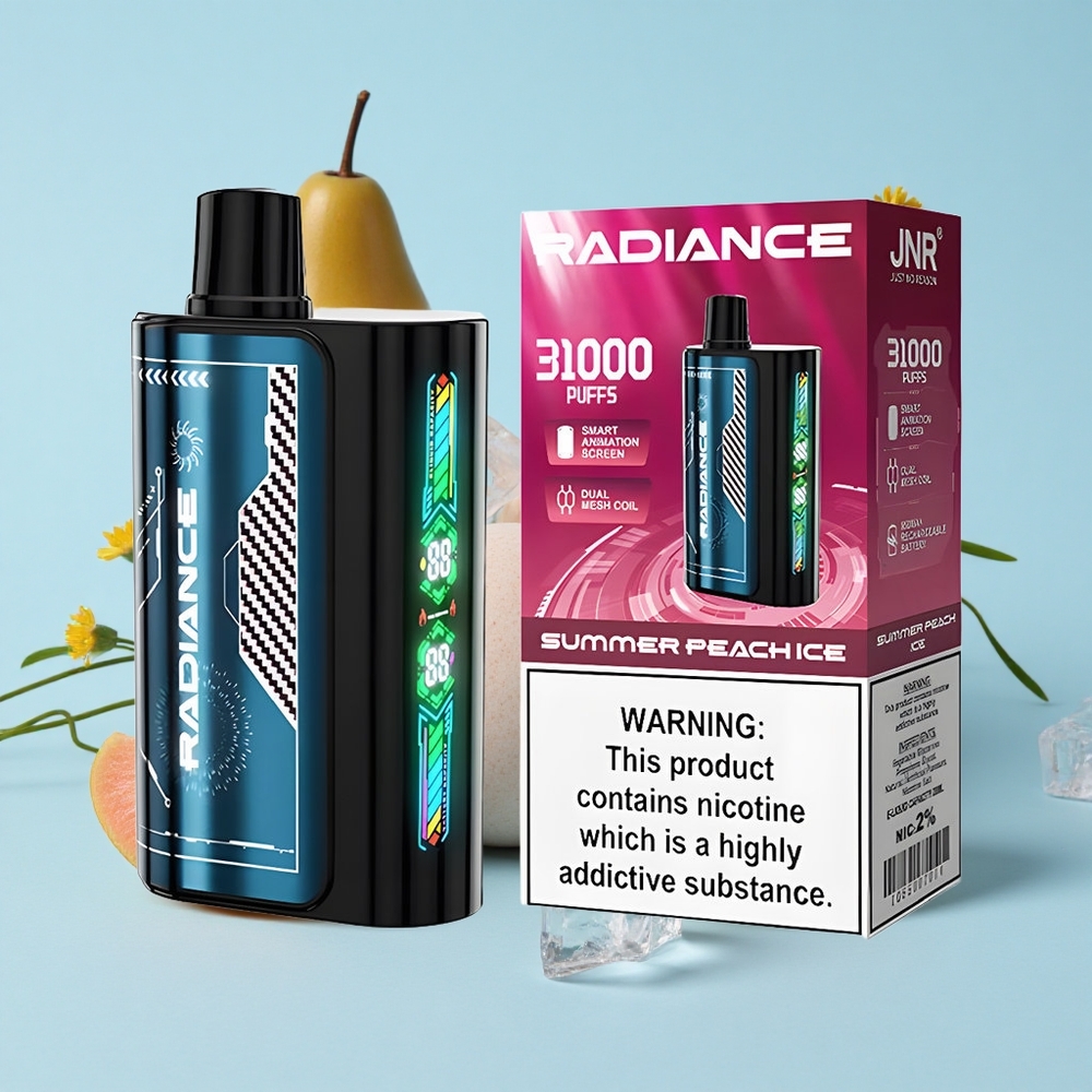 JNR Radiance 31000 Pufuri Vape Disposable Piersică Vară Gheață Romania vape wholesale Tip-C și Ecran Smart