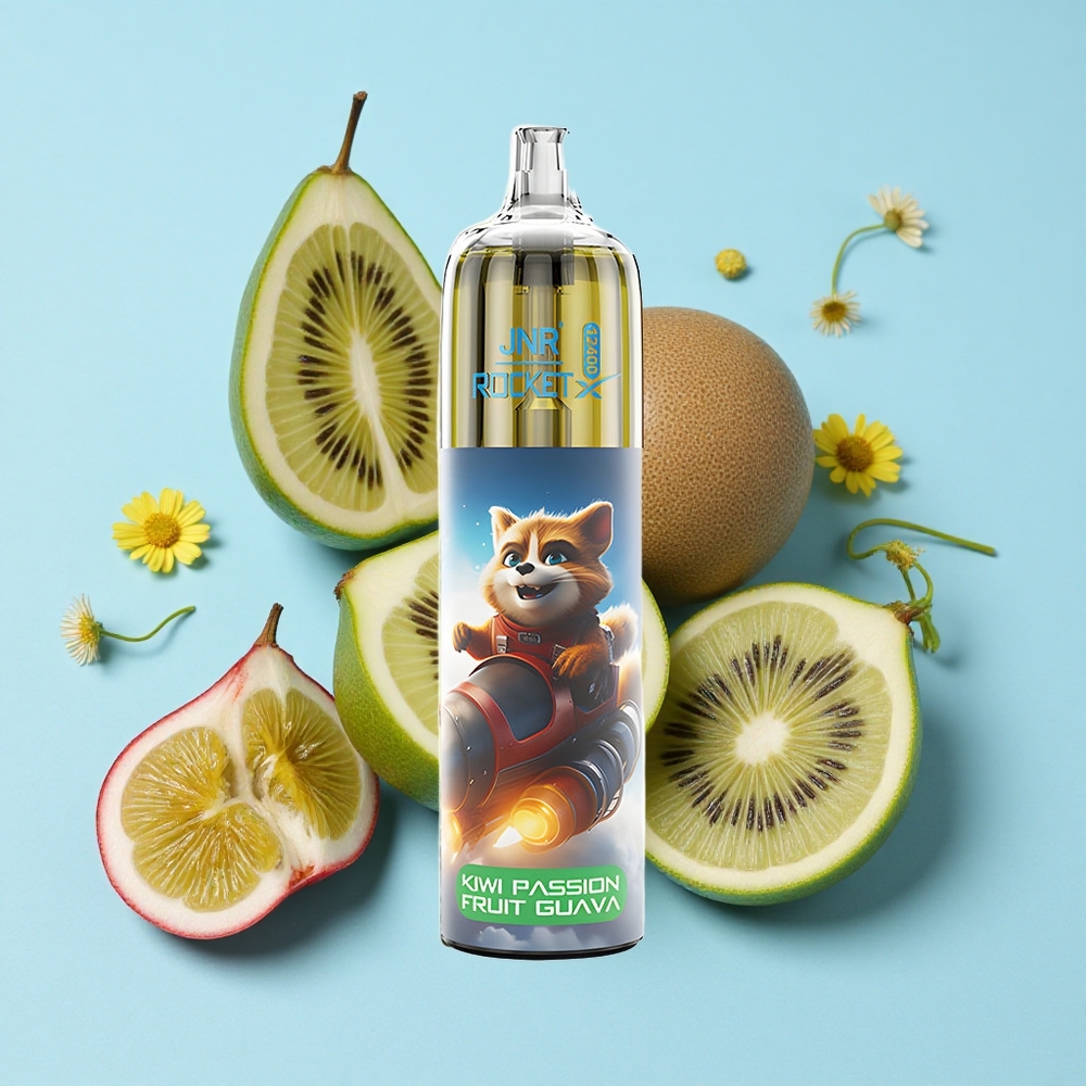 JNR Rocket-X 12400 Pufuri Disposable Vape Kiwi Pasare Guava Romania vape wholesale cu Aerisire Reglabila si Lumini RGB
