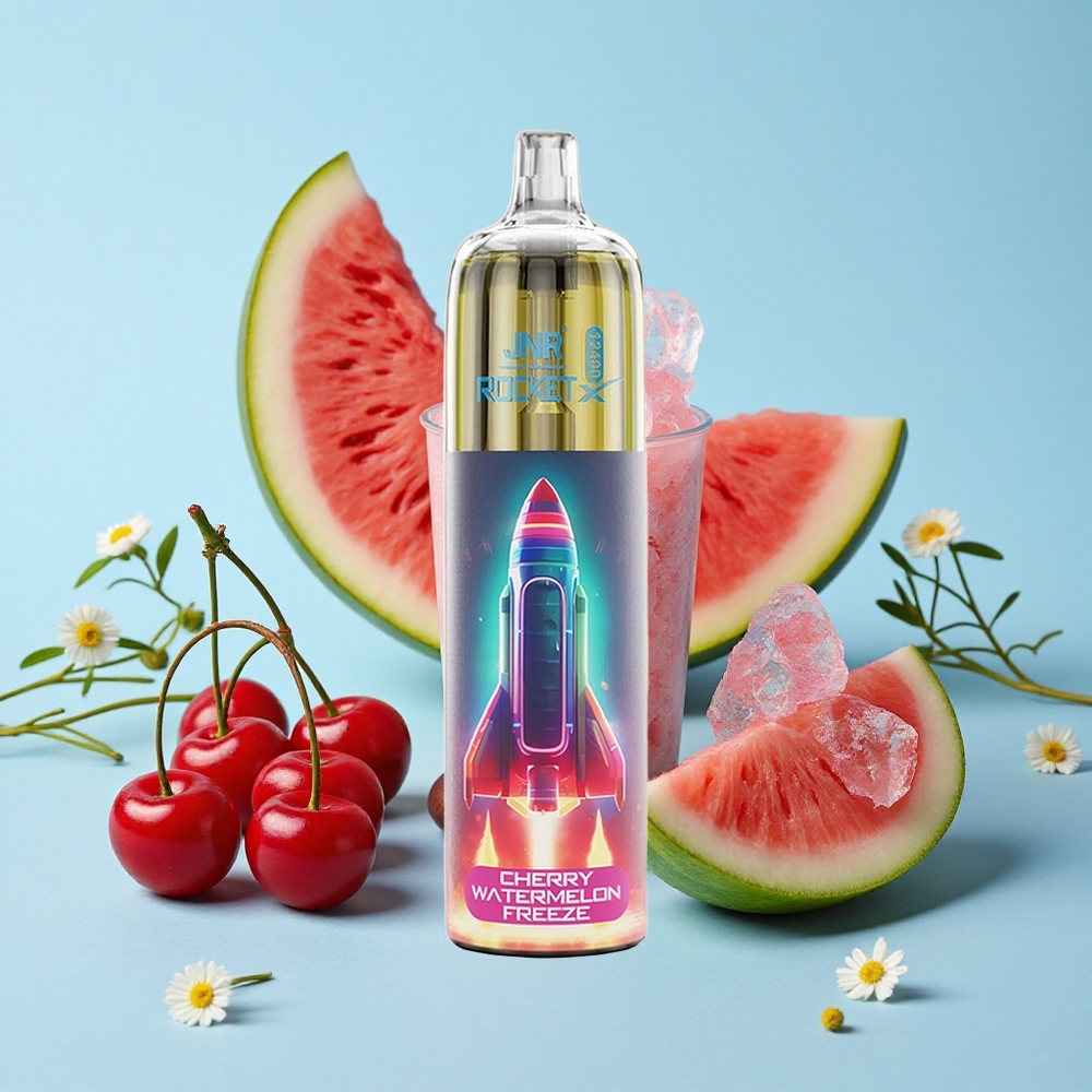 JNR Rocket-X 12400 Pufuri Vape Disposable Cireșe Pepene Înghețat Romania vape wholesale cu Aerisire Reglabilă și LED-uri RGB