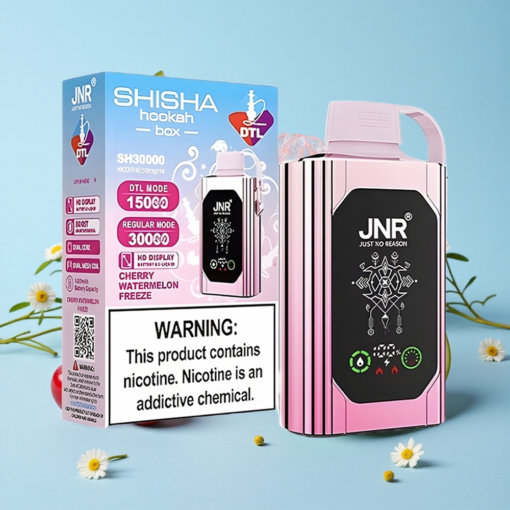 JNR Shisha Hookah Box 20500 Pufuri Capsă Unică Aroma Cireșă Pepene Verde Înghețat Romania vape wholesale Display HD Încărcare Rapidă Type-C