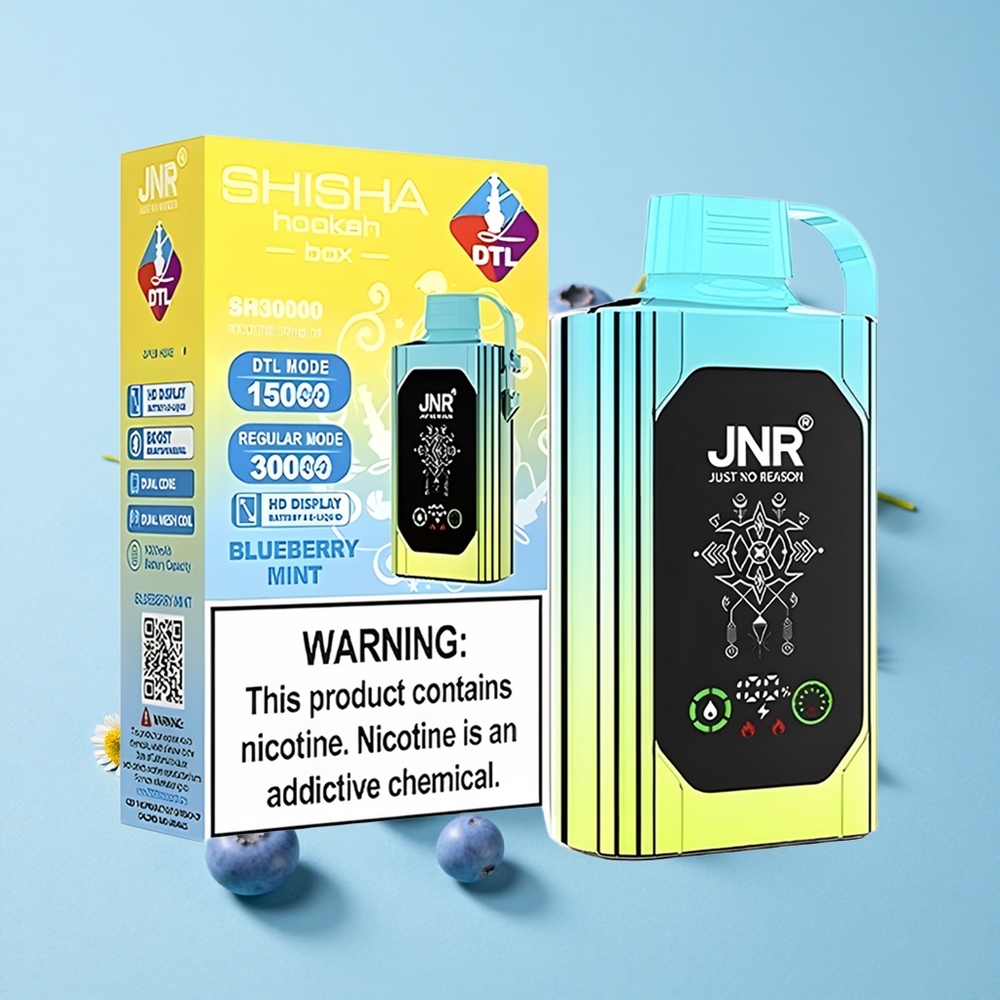 JNR Shisha Hookah Box 20500 Pufuri Disposable Vape Afină Mentă Romania vape wholesale Ecran HD Capacitate Baterie 1000mAh