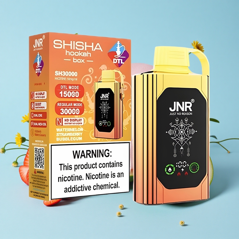 JNR Shisha Hookah Box 20500 Pufuri Pepene Verde Căpșuni Bubblegum Romania vape wholesale Afișaj HD Dual Mesh Coil