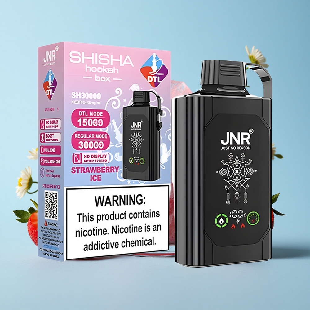 JNR Shisha Hookah Box 20500 Pufuri Vape Capsuni Gheață Romania vape wholesale Cu Afișaj HD și Baterie 1000mAh