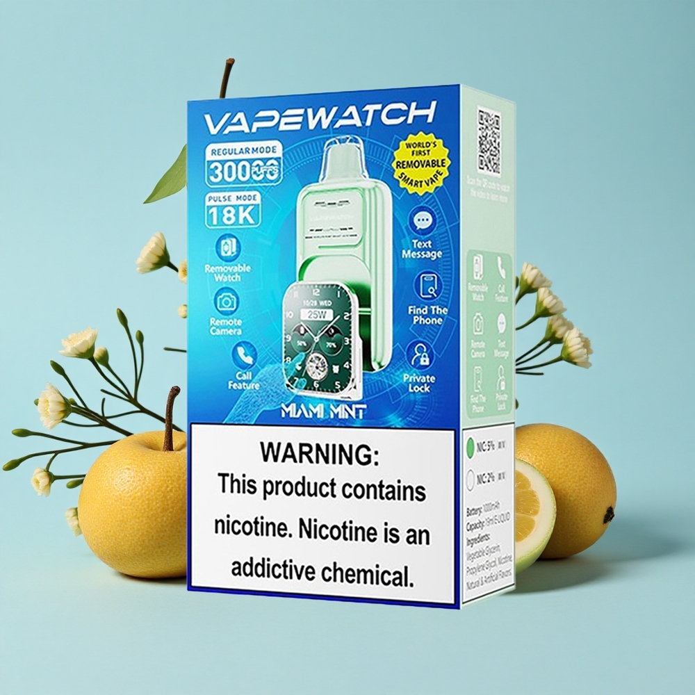 JNR Vape Watch 30000 Pufuri Aromă Mentă Miami Romania vape wholesale Dual Mesh Coil