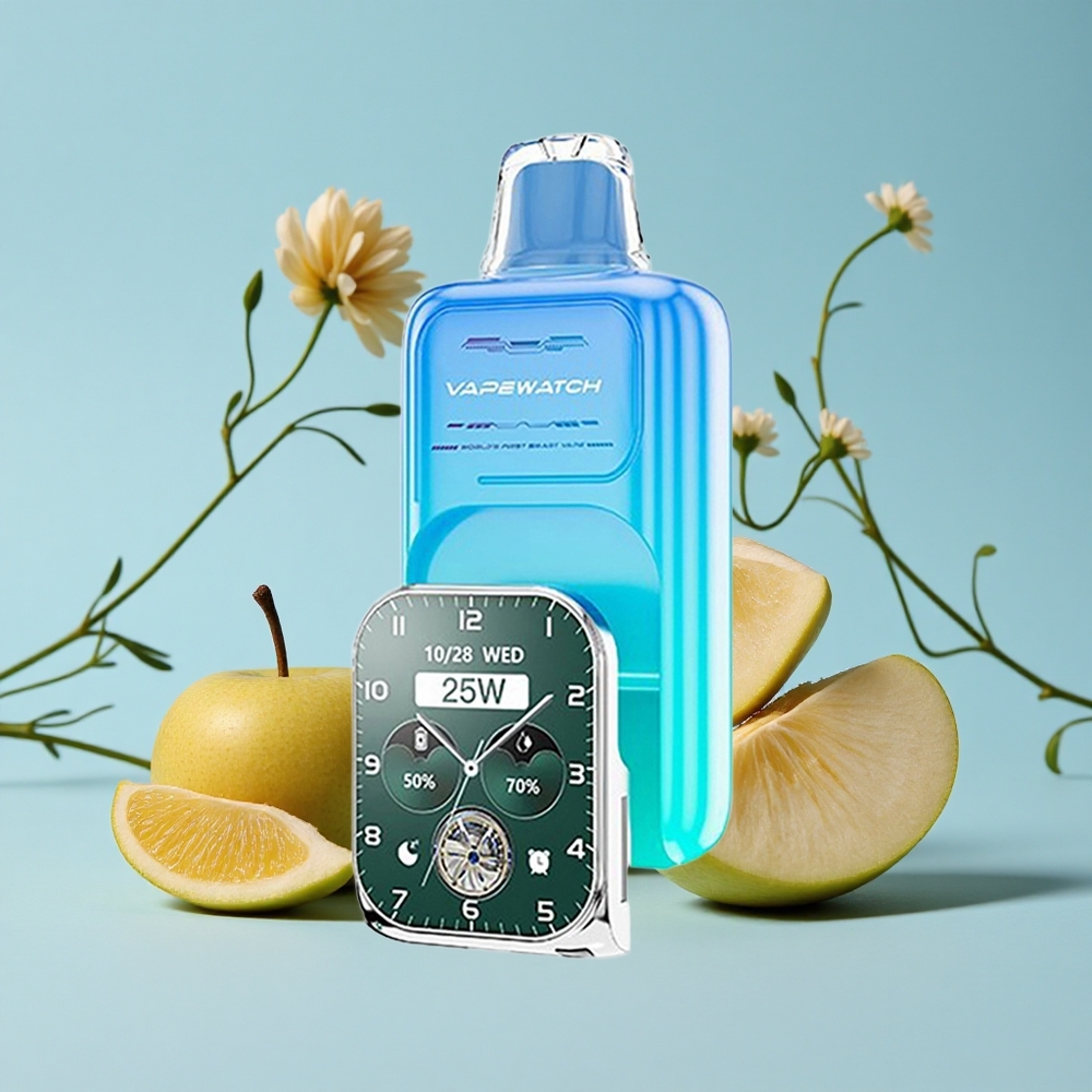 JNR Vape Watch 30000 Pufuri Aromă Măr Acru Gheață Romania vape wholesale Cu încărcare rapidă Type-C