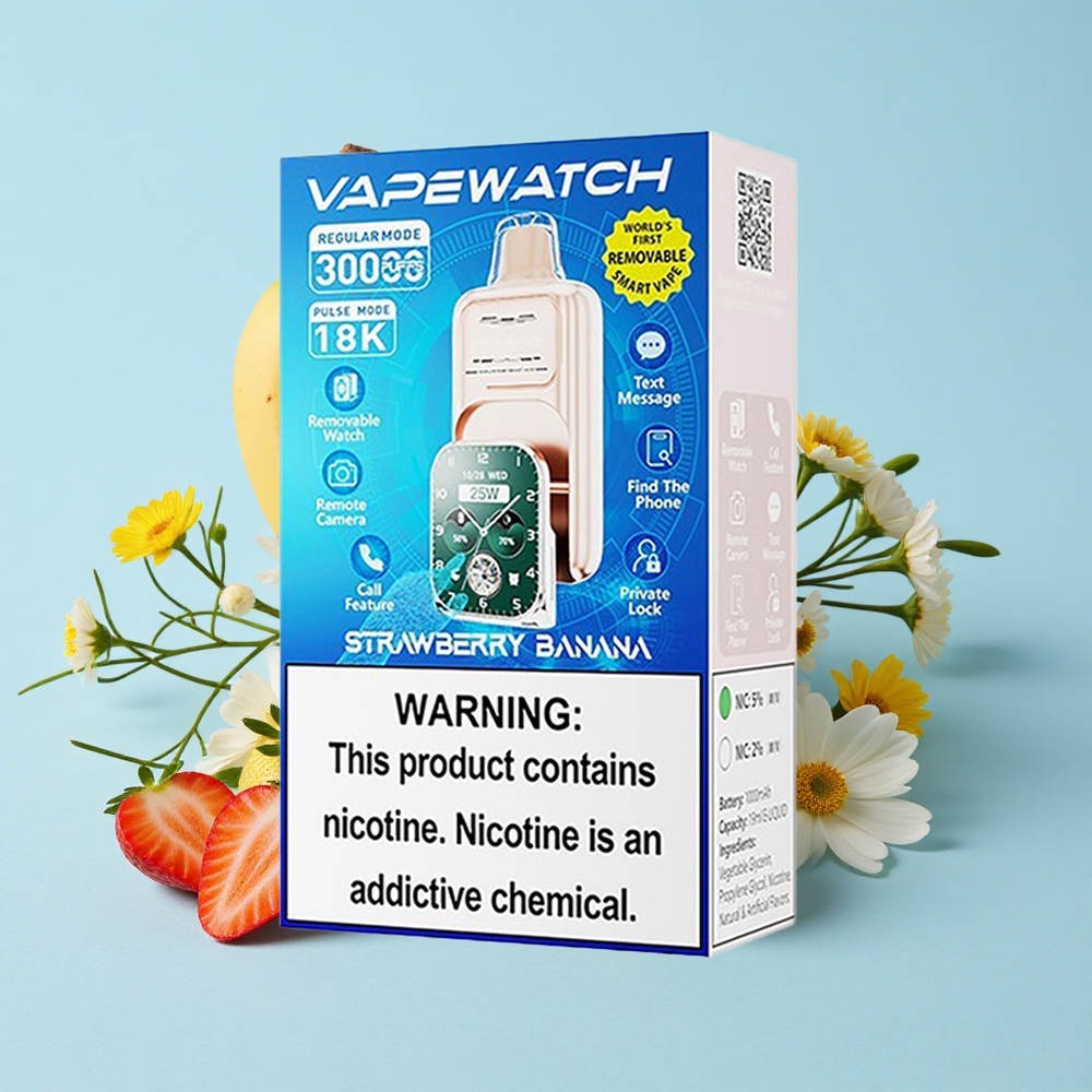 JNR Vape Watch 30000 Pufuri Capsator Disposable Vape Capsuni Banana Romania vape wholesale Dual Mesh Coil
