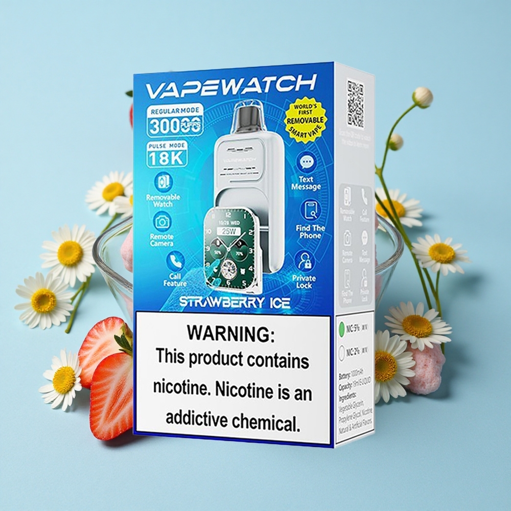 JNR Vape Watch 30000 Pufuri Capsator Disposable Vape Capsuni Gheata Romania vape wholesale Dual Mesh Coil