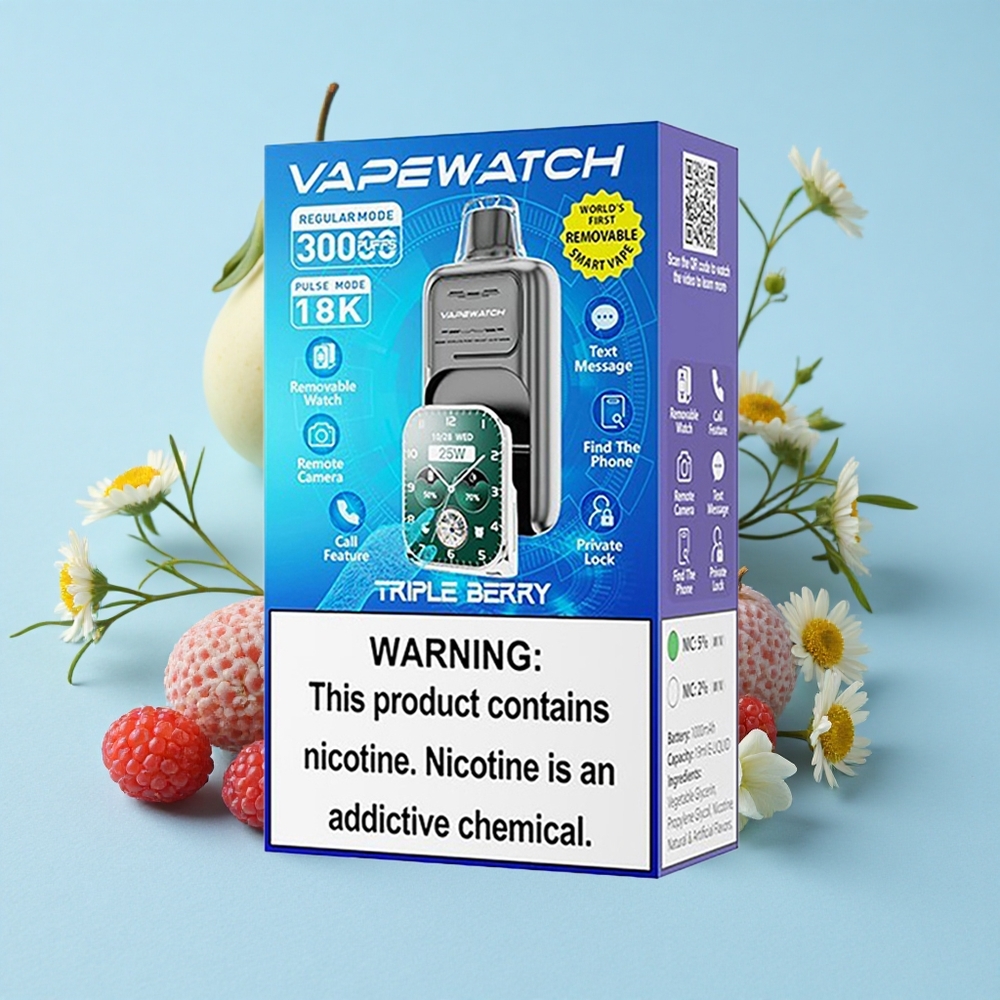JNR Vape Watch 30000 Pufuri Disposable Vape Trei Fructe de Pădure Romania vape wholesale 1000mAh Dual Mesh Coil