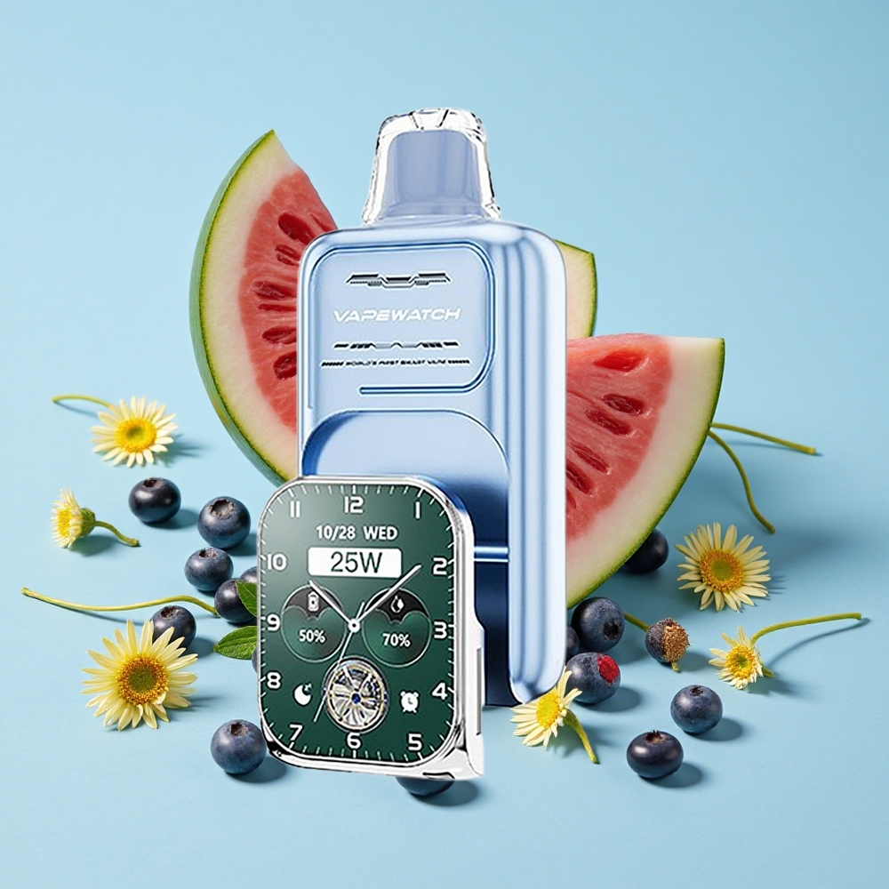 JNR Vape Watch 30000 Pufuri Dispozabil Afine Pepene Galben Romania vape wholesale Dual Mesh Coil