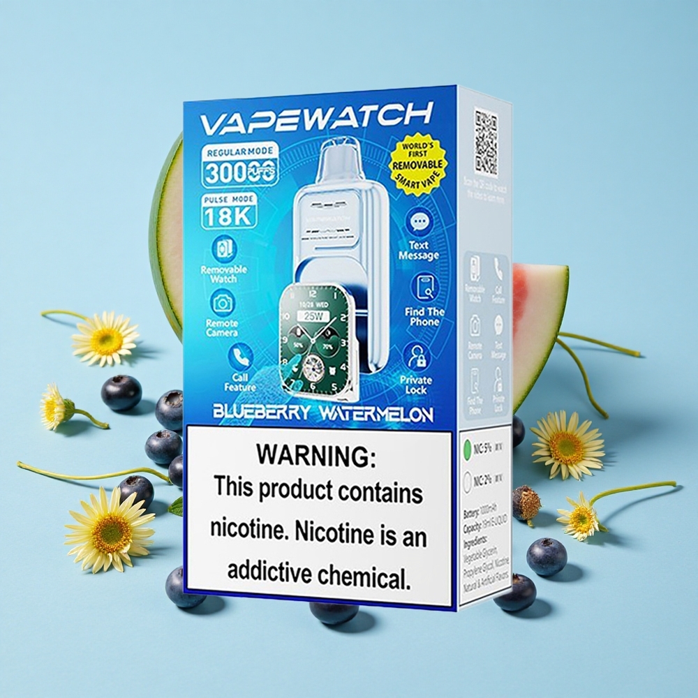 JNR Vape Watch 30000 Pufuri Dispozabil Afine Pepene Galben Romania vape wholesale Dual Mesh Coil