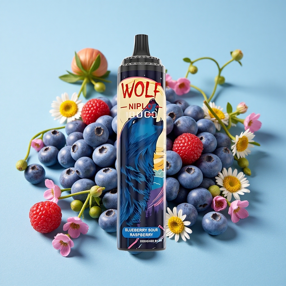 JNR Wolf Niplo 10000 Pufuri Afine Acri Zmeură Romania vape wholesale 20ml Rezervor