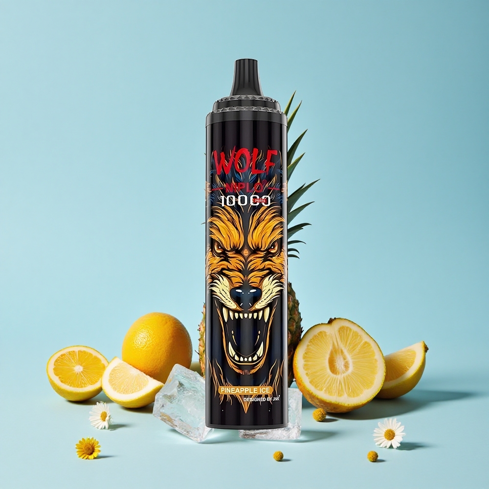 JNR Wolf Niplo 10000 Pufuri Ananas Gheață Romania vape wholesale Rezistență Mesh 10 Ohm