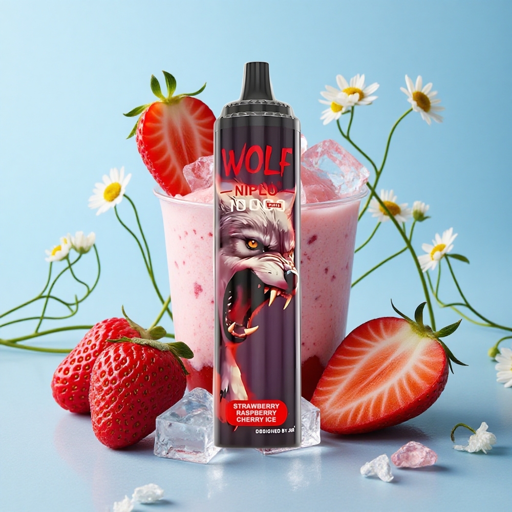 JNR Wolf Niplo 10000 Pufuri Capsuni Zmeură Cireșă Gheață Romania vape wholesale Rezistență Mesh 10 Ohm