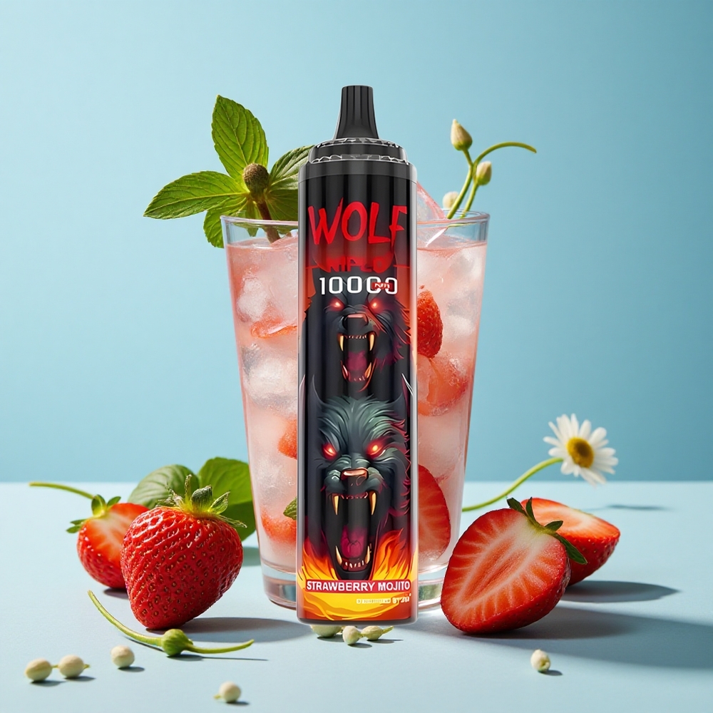 JNR Wolf Niplo 10000 Pufuri Mojițo Căpșuni Romania vape wholesale Rezistentă Mesh 10 Ohm