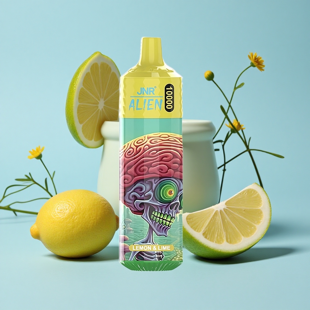 JNR Alien 10000 Pufuri Lamaie & Lime Romania vape wholesale cu 20ml E-lichid și LED (RGB)